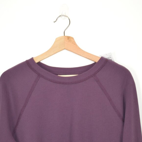 Abercrombie & Fitch Crewneck Pullover Tie Hem Womens M Sweatshirt Purple Cropped - Picture 3 of 9